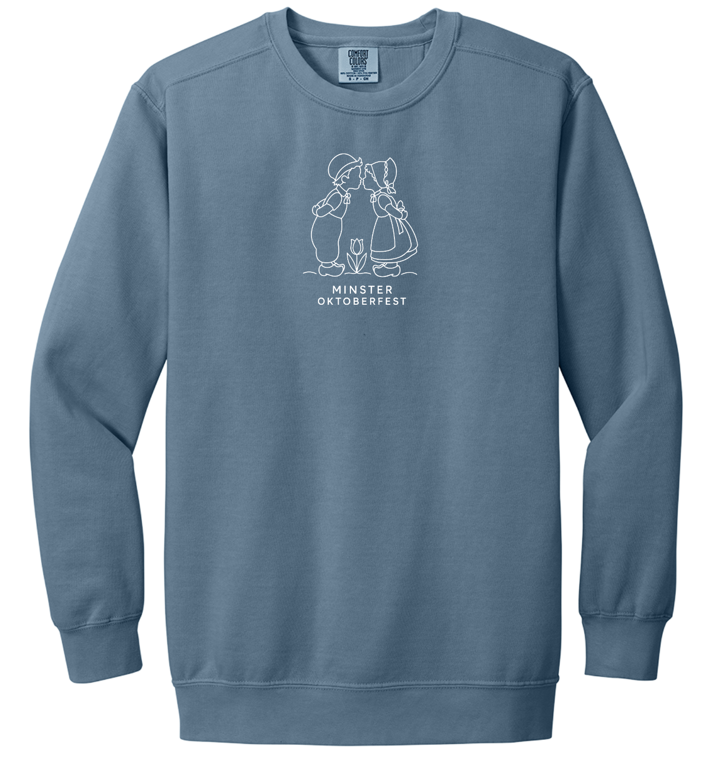 Adult Kissing Dutch Crewneck (Blue) *Embroidered
