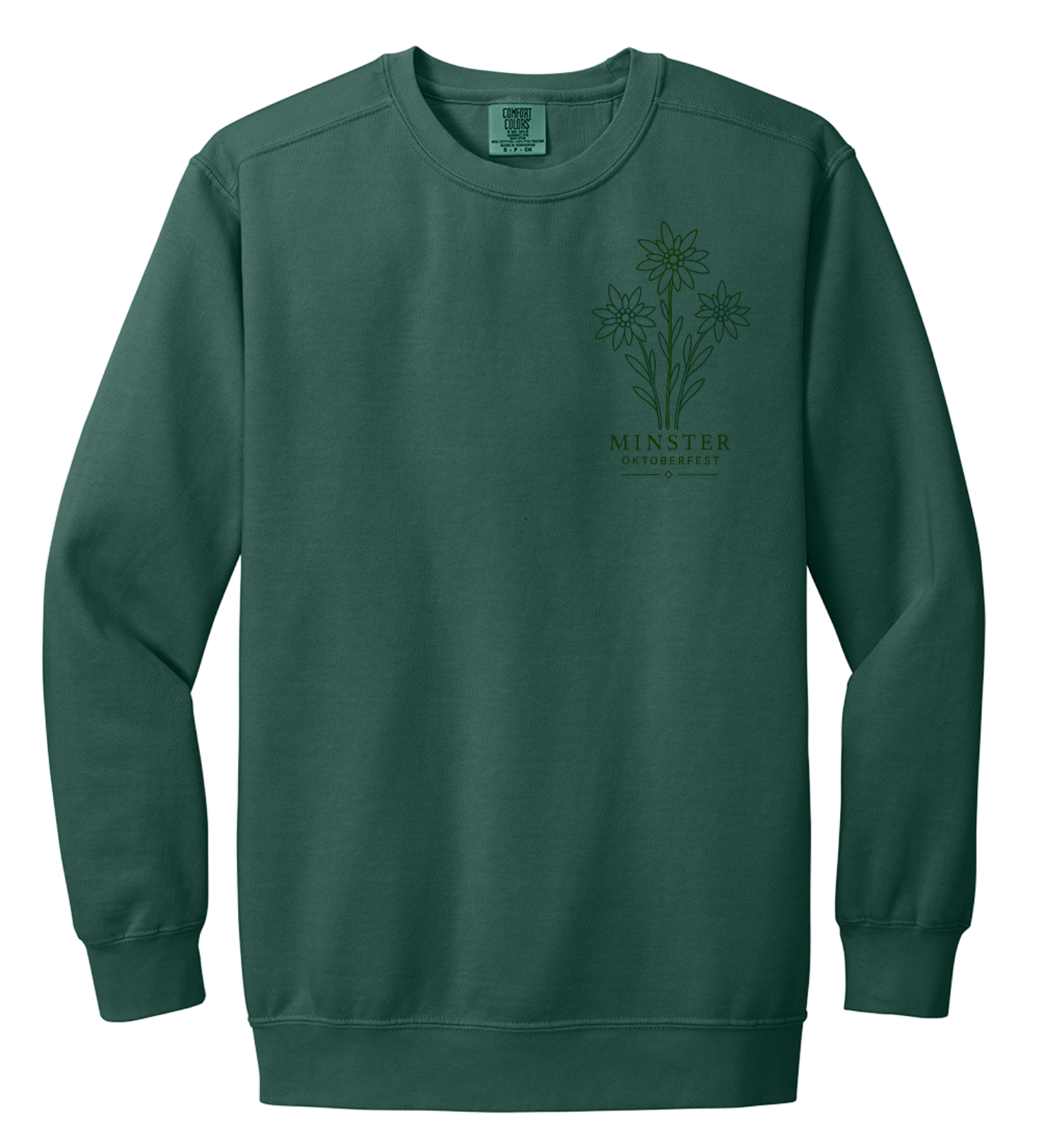 Adult Triple Edelweiss Crewneck (Blue Spruce) *Embroidered