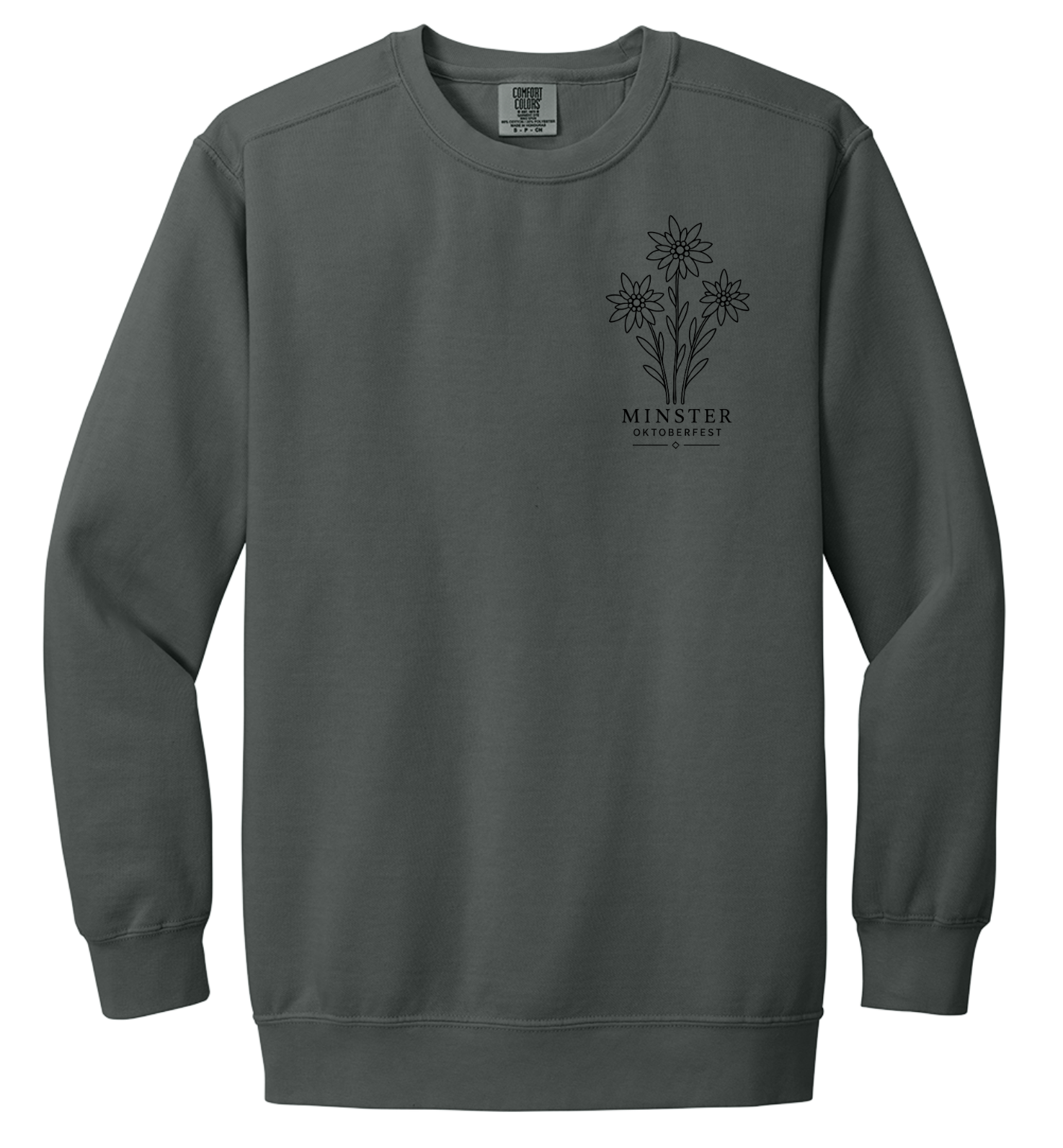 Adult Triple Edelweiss Crewneck (Pepper) *Embroidered