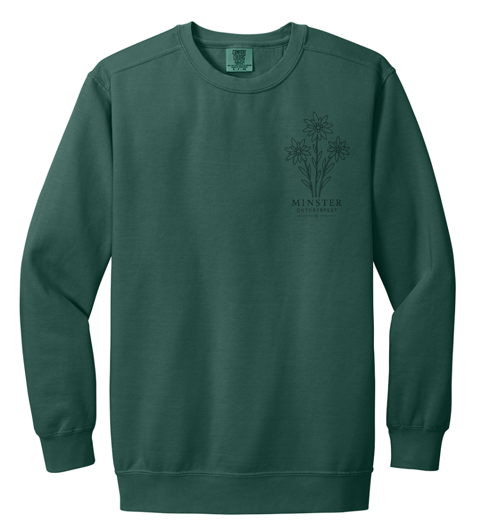 Adult Triple Edelweiss Crewneck (Blue Spruce) *Embroidered
