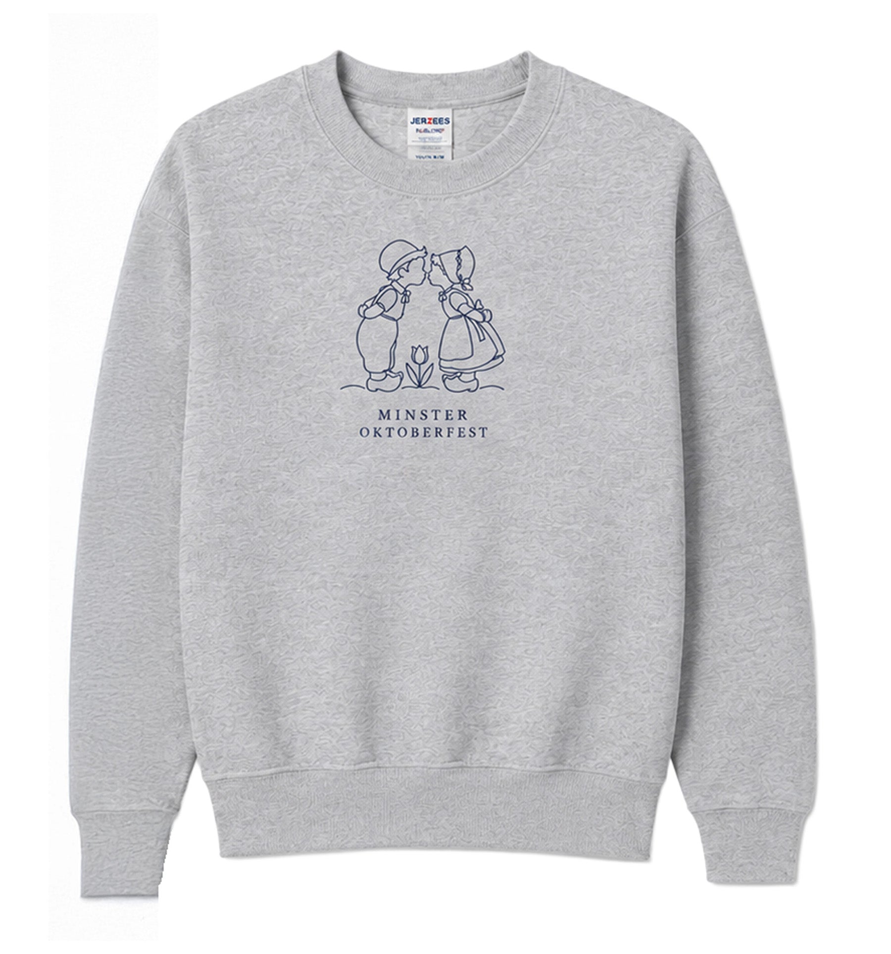 Youth Kissing Dutch Crewneck (Gray) *Embroidered