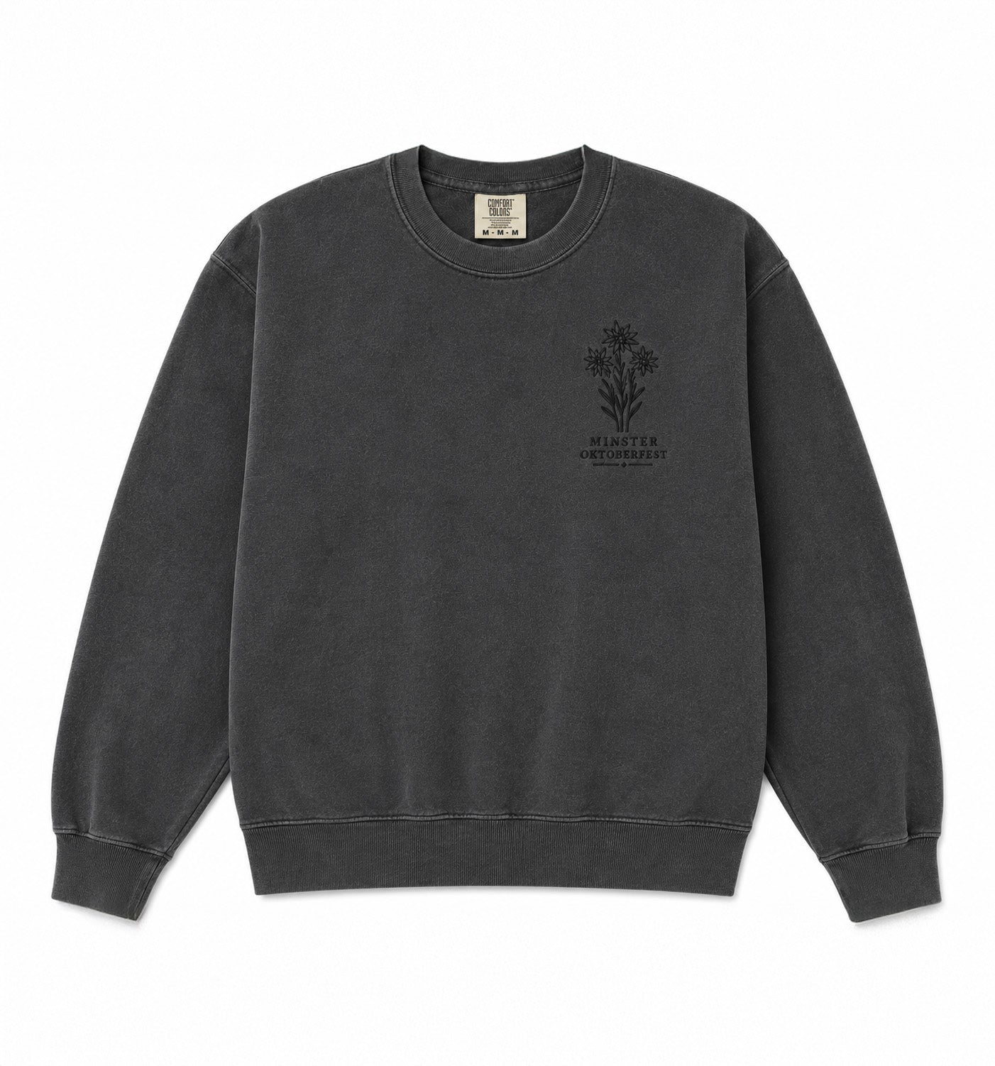 Triple Edelweiss Crewneck (Pepper) *Embroidered