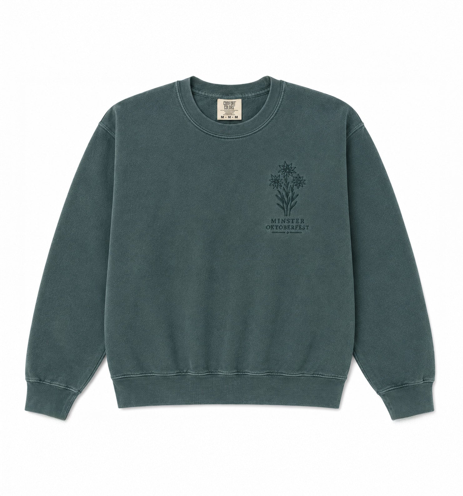 Triple Edelweiss Crewneck (Blue Spruce) *Embroidered