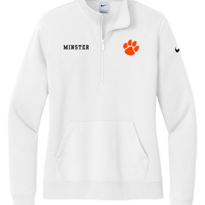 nike minster wildcats ladies 1/2 zip fleece